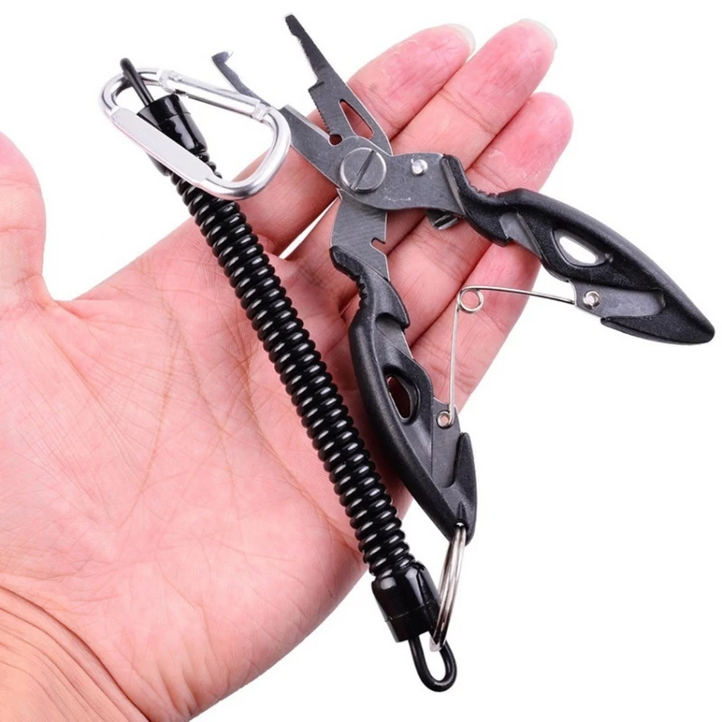 

Fishing Pliers with Coiled Lanyard Rustproof Line Gripper Hook Remover