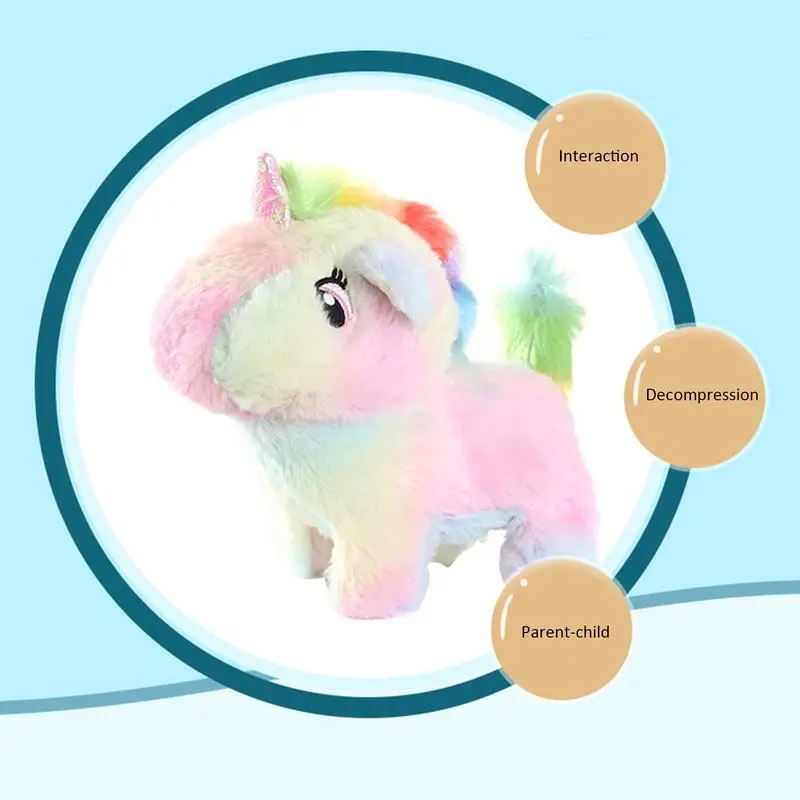 Peluche en forme d'animal mignon pour enfant, jouet électrique coule de dessin animé, jeu de simulation