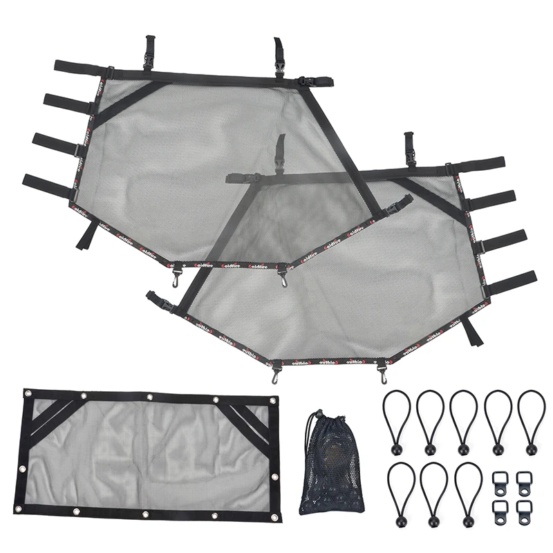 RZR Shade Nets/UTV Window Net/Roll Cage Mesh Guard for Polaris RZR/ATV Cabs and Roofs (Black)