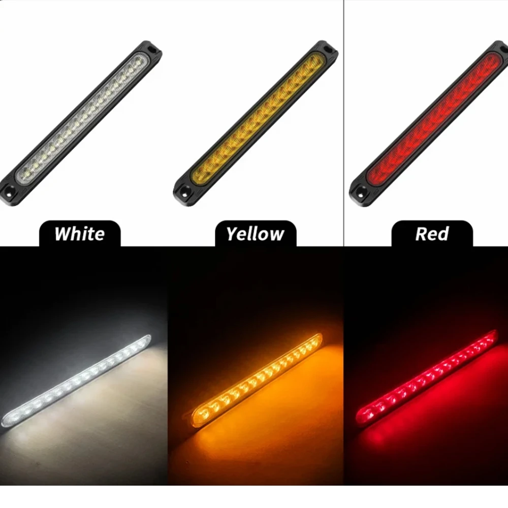 Universal LED Tail Rear Lamp for Trailer Truck Lorry Pickup - Brake/Stop/Turn Lights 12V-24V 15 LEDs Light Bar Strip