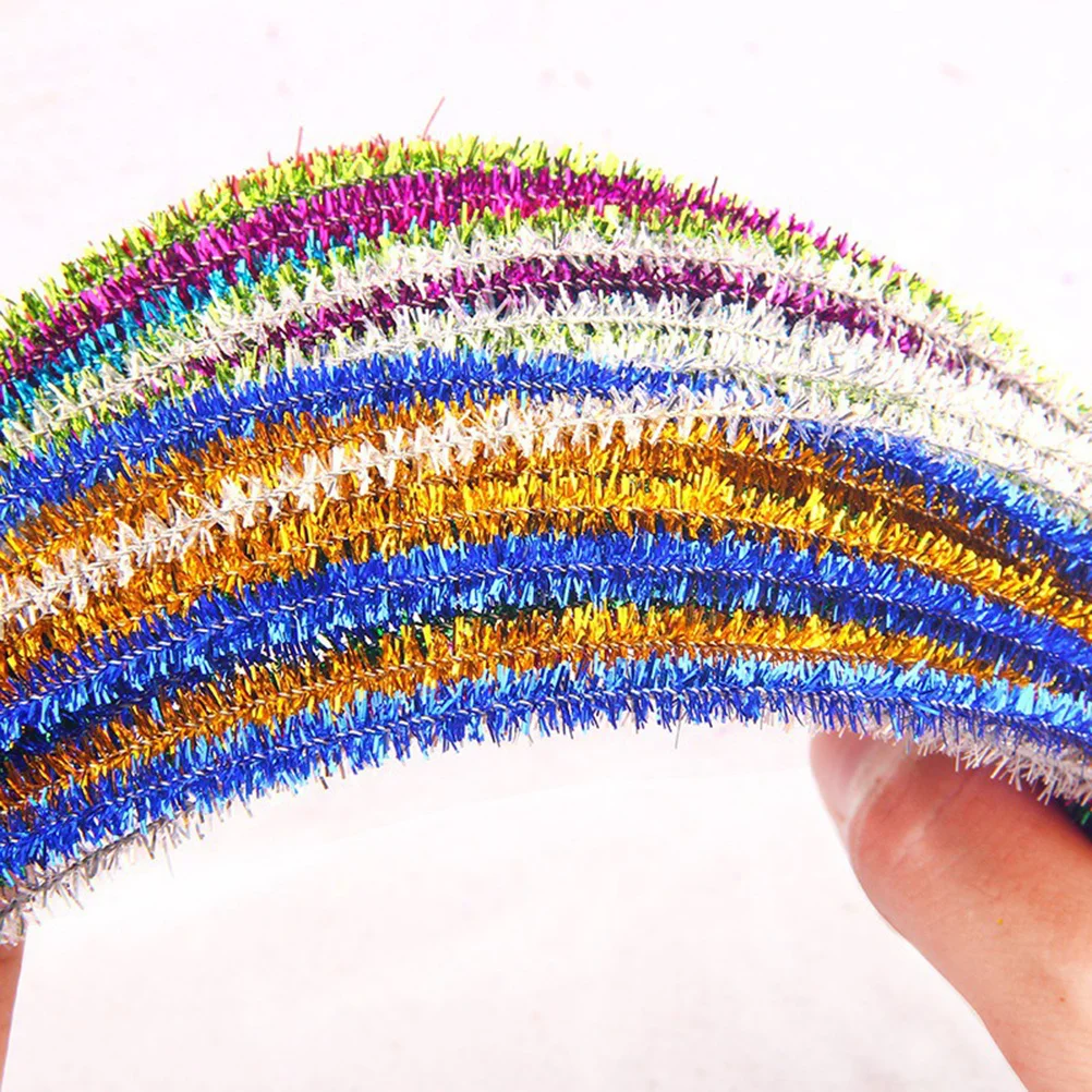 

400pcs Glittering Chenille Colorful Bendable Craft Rods For Kids Diy Building Party Decoration Handcraft Supplies Bendable