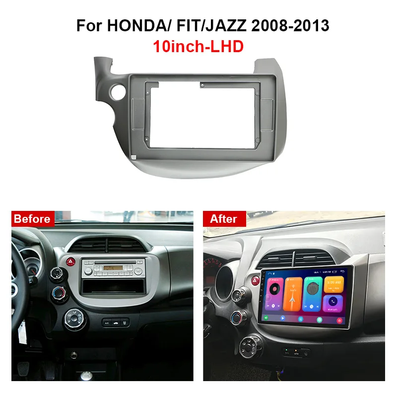 MAMSM 10 inch For HONDA FIT JAZZ 2008-2013 Car Android DVD Player Radio Trim Plastic Dashboard Screens Auto Frame Cables Harnes