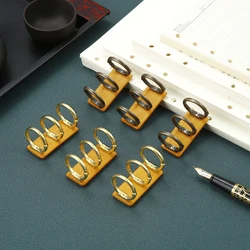 2pcs Metal 3 Rings Binder Clips with Bamboo Plates  Loose Leaf Notebook Book Binder for Album Diary Data Book