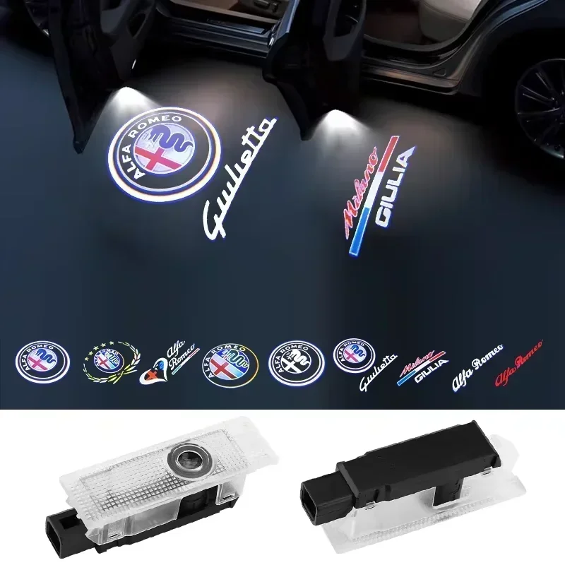 

2PCS/Set Car Door Light Logo Laser Projector Welcome Light for Alfa Romeo 159 147 Giulietta Stelvio 4C MITO 156 Giulia Sportiva
