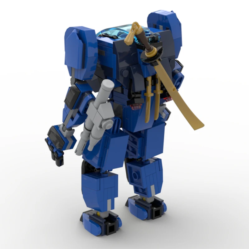 288PCS MOC Mecha Geares Blue Mechanical Armor Building Display Model DIY Model Building Blocks Birthday Toys Gift