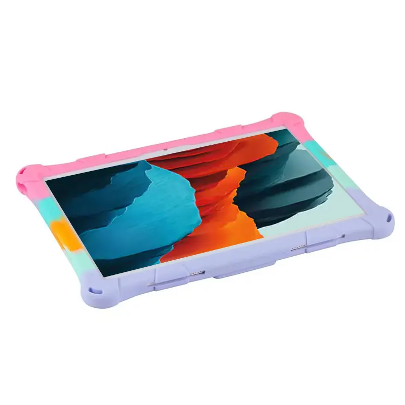 حافظة من السيليكون لهاتف HTC A100 مقاس 10.1 بوصة مع حامل للكمبيوتر اللوحي مع قلم حزام للأطفال