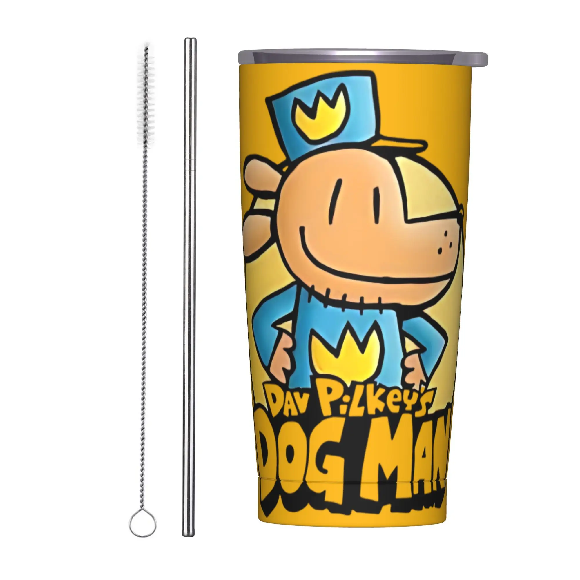 

Animated Films Dogs Man Tumbler Vacuum Insulated Thermal Cup 20oz Double Wall Spill Proof Tags Coffee Cups Straw Bottle Cups