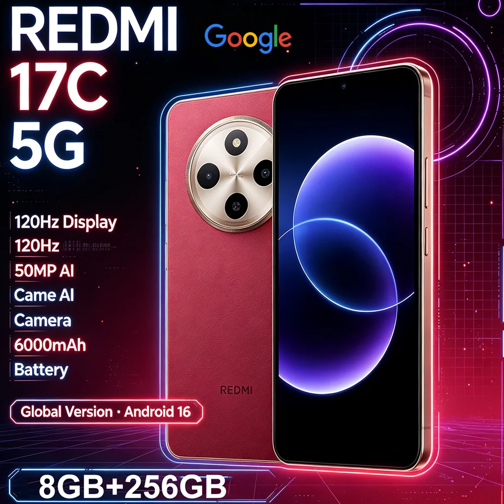 Brand new authentic Redmi 17C 5G Global Pass 8GB+256GB smart phone 120Hz high-definition screen DNT 6300/Android/6000mAh