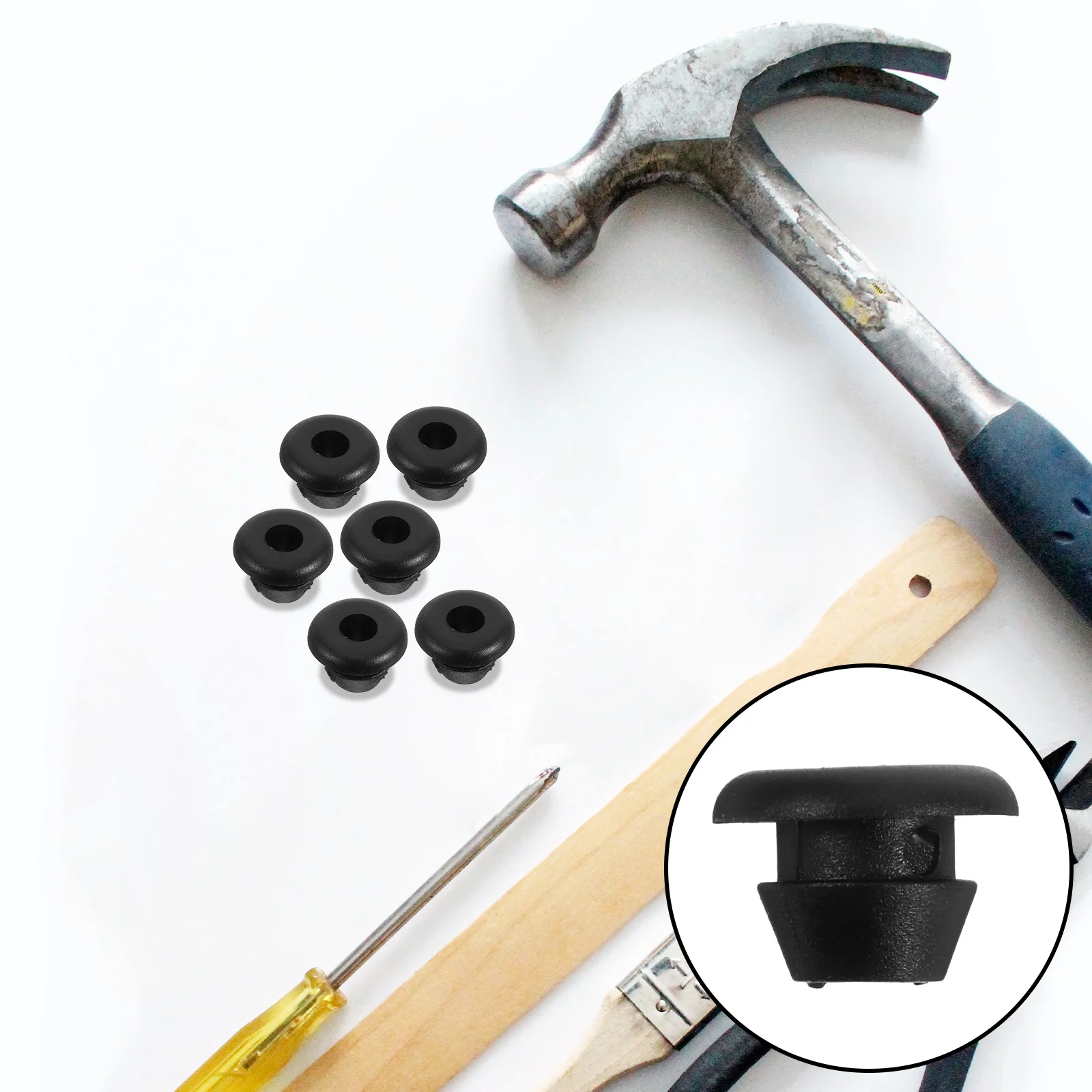 

200pcs Rubber Cable Grommets Round Sealing Plugs Drill Hole Wire Protector For Electrical Boxes Automotive Garden Fences Hollow