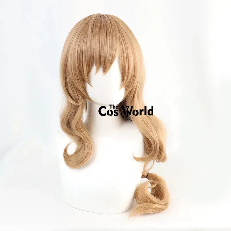 Genshin Lisa Minci 70 ซม.ยาวเกมคอสเพลย์วิกผมเส้นใยสังเคราะห์ทนความร้อนผม + หมวกวิกผม