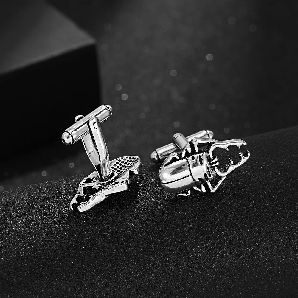 Mens Insect Collection Cufflinks Personality Long-Horned Beetle Cerambycidae Button Gemelos For Suit Shirt Jewelry