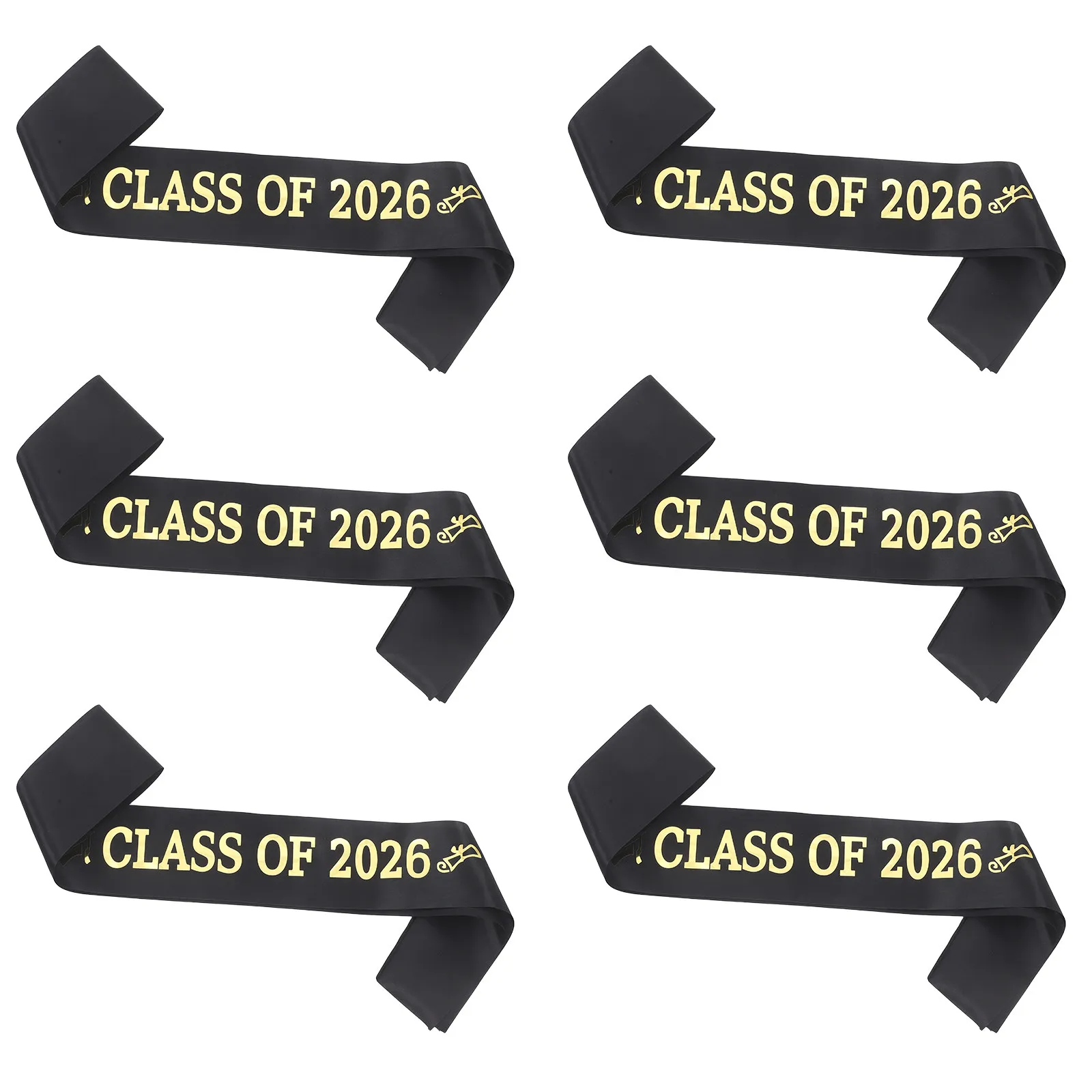 

Набор из 6 атласных лент-шарфов унисекс для выпускников 2026 года, украшение для выпускного вечера, поздравительные ленты для выпускников школы