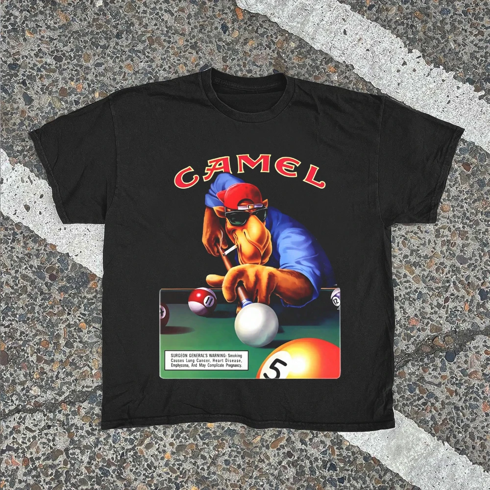 Vintage Camel Graphic T-Shirt Camel Cigarettes Men Women 90s Cotton T-shirt Aesthetic Streetwear Harajuku Y2K Casual Loose Tops