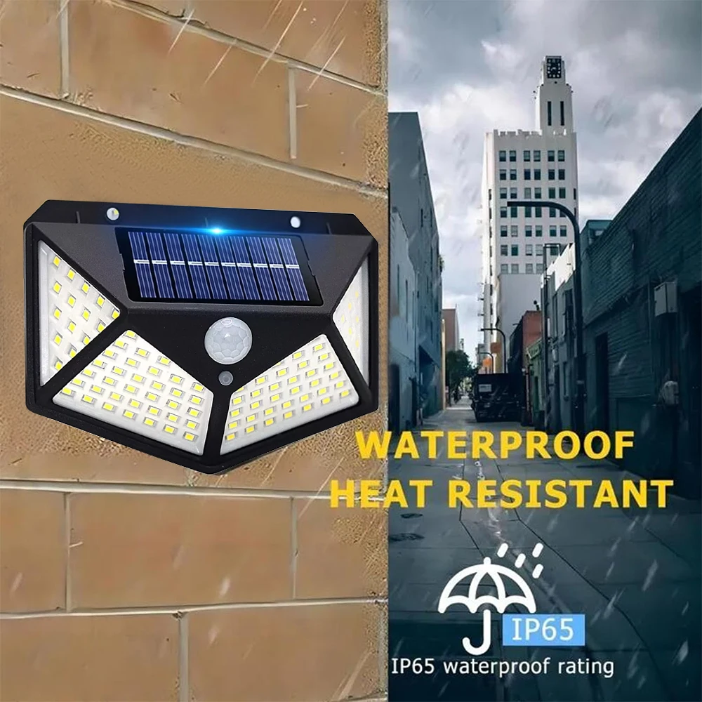 1pc Solar Light, Human Body Sensing Light, 100led, Suitable For Outdoor Use, Villas, Gardens, Parks, Courtyards, Small Sensing L