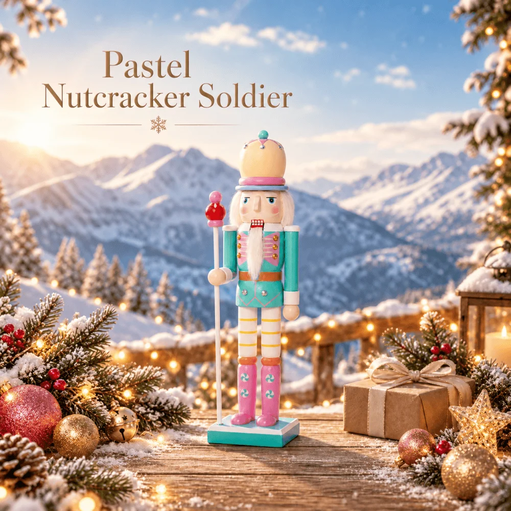 30CM Candy-Serie Holz-Nussknacker-Soldatenfigur, Handgefertigte Weihnachts- und Neujahrsdekoration für Zuhause und Büro, Geschenkidee – Detail 9