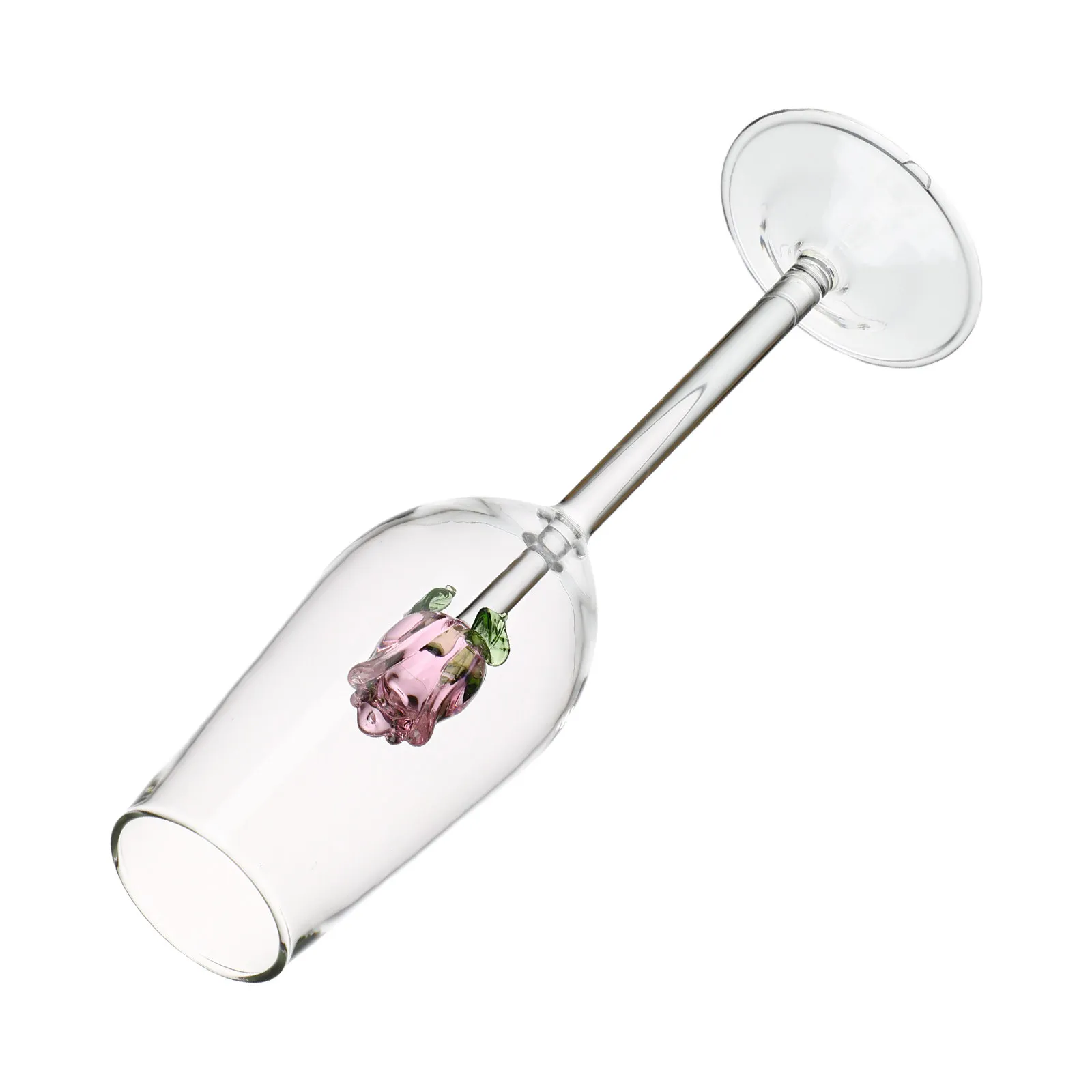 Copa de cristal de rosas de 1 pieza, elegante copa de vino tinto para uso en el hogar, restaurante, fiesta, boda, copa para vino tinto