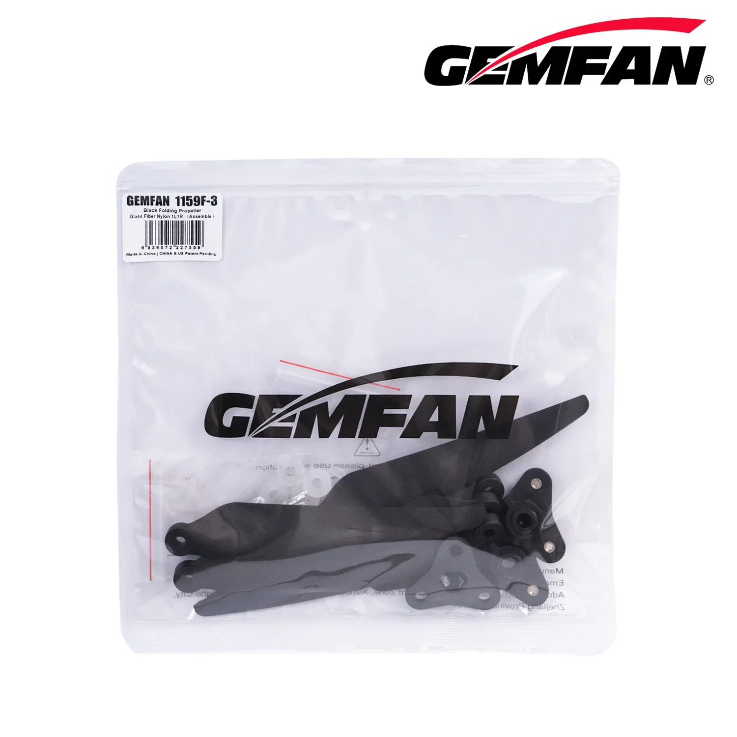 

1Pair / Bag (CW+CCW) Gemfan 1159F 11inch 3-Blade Folding Glass Fiber Nylon Propeller - Plastic / Metal Adapter