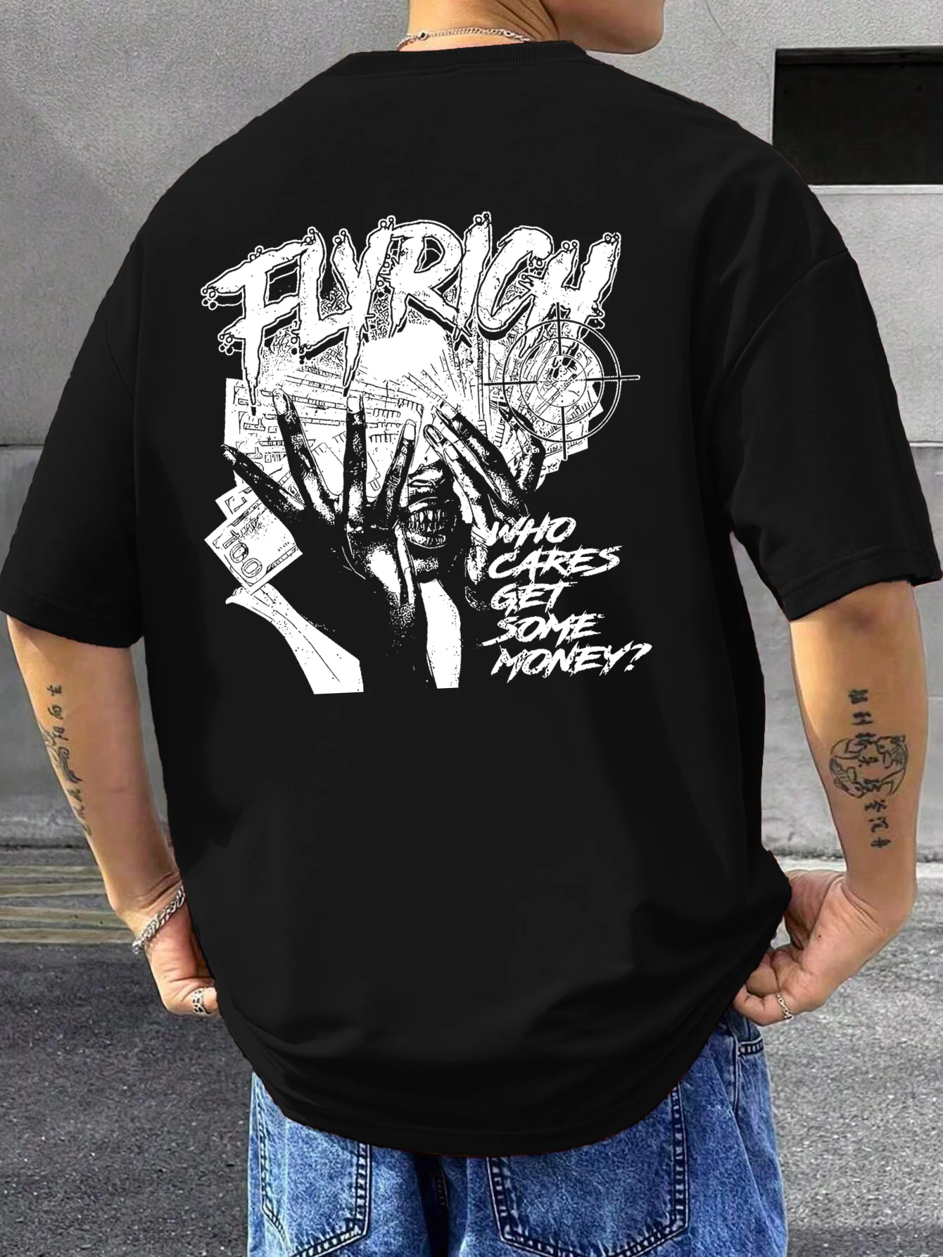 

Мужская футболка Fly Rich Who Cares Some Money с принтом, мягкие хлопковые футболки, универсальный удобный топ в стиле хип-хоп, летний короткий рукав