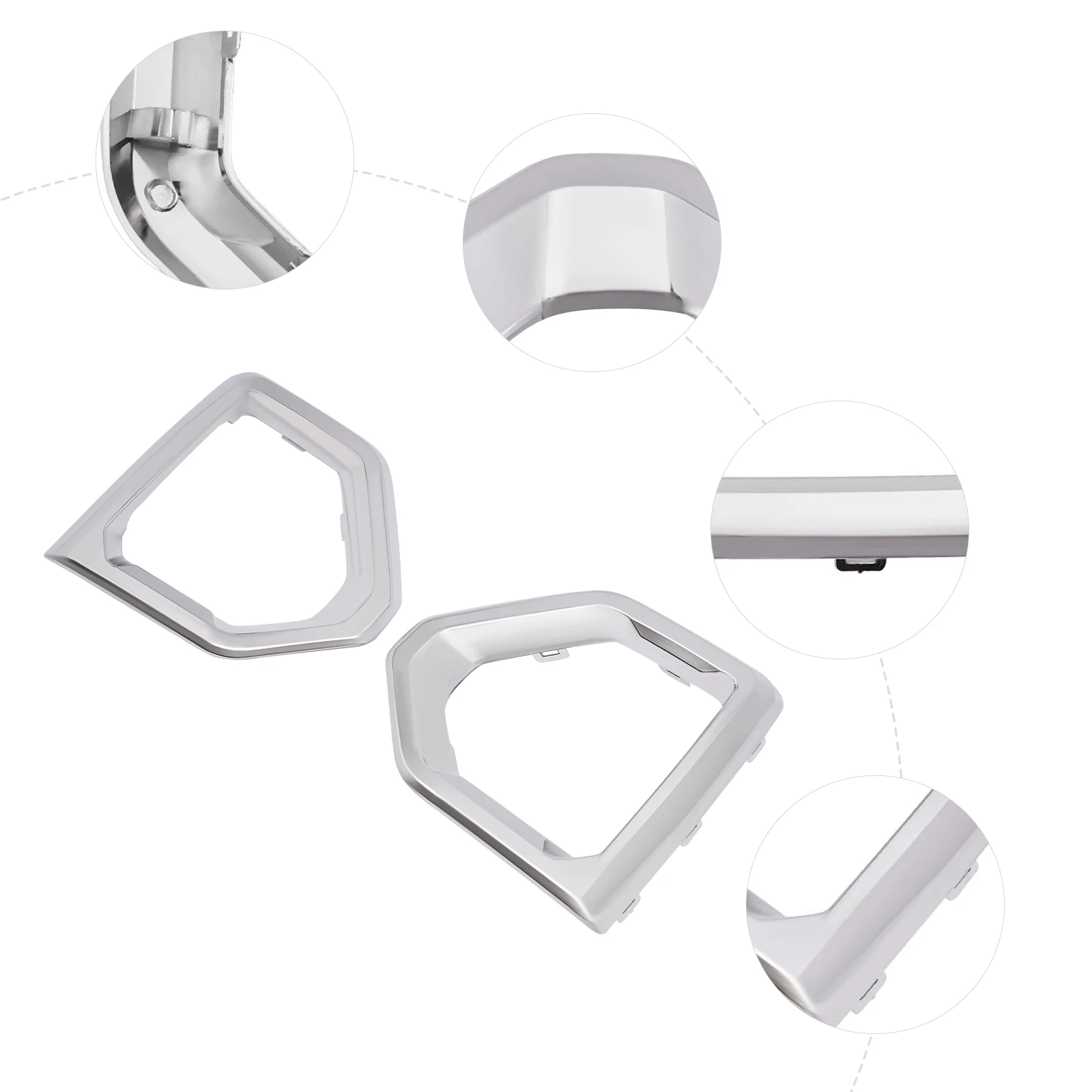 84176752 84176753 1 زوج الجبهة الضباب الخفيف الحافة الخارجية غطاء الكسوة صالح لجي إم سي سييرا دينالي SLT AT4 2019 2020 2021 #2