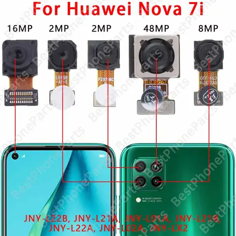 Selfie Front and Rear Back Camera For Huawei Nova 7i Nova7i Main Facing Camera Module Flex Cable Replacement Spare Parts