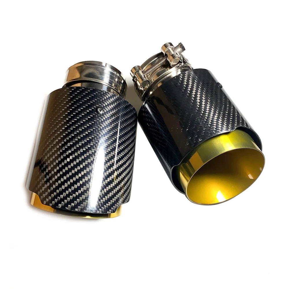 New Hot Sale Carbon Muffler Tip Exhaust System Universal Stainless Gold Exhaust Mufflers Pipe For Akrapovic For BMW For Benz