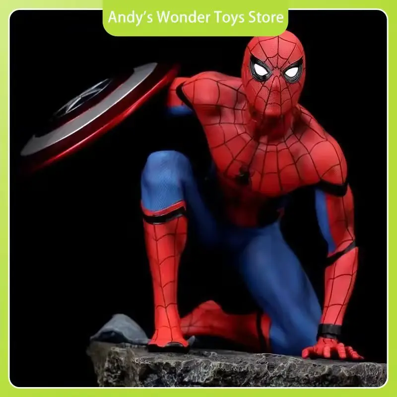 

1/4 Мстители Капитан Америка Гражданская война Человек-паук Mk6 Щит-Сцена Gk Модель Статуя Коллекционная фигурка Рождественский подарок