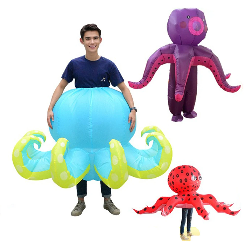 Aquarium-Parade Aufblasbares Oktopus-Kostüm, Aufblasbare Requisiten-Kleidung, Meerestier-Cosplay, Cartoon-Puppen-Kostüm