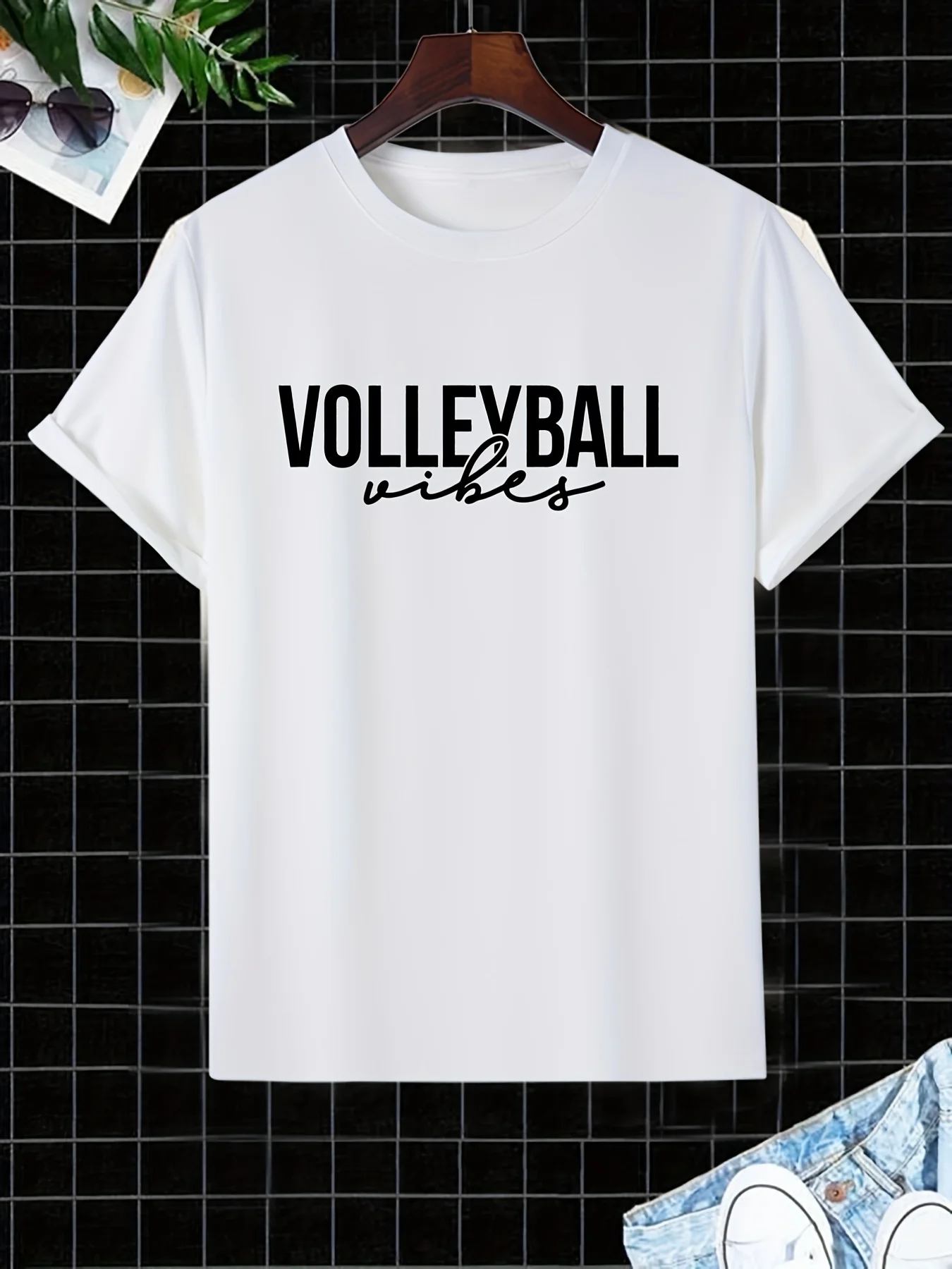 

' Volleyball ' Tee, Men's Casual T-shirt For Summer