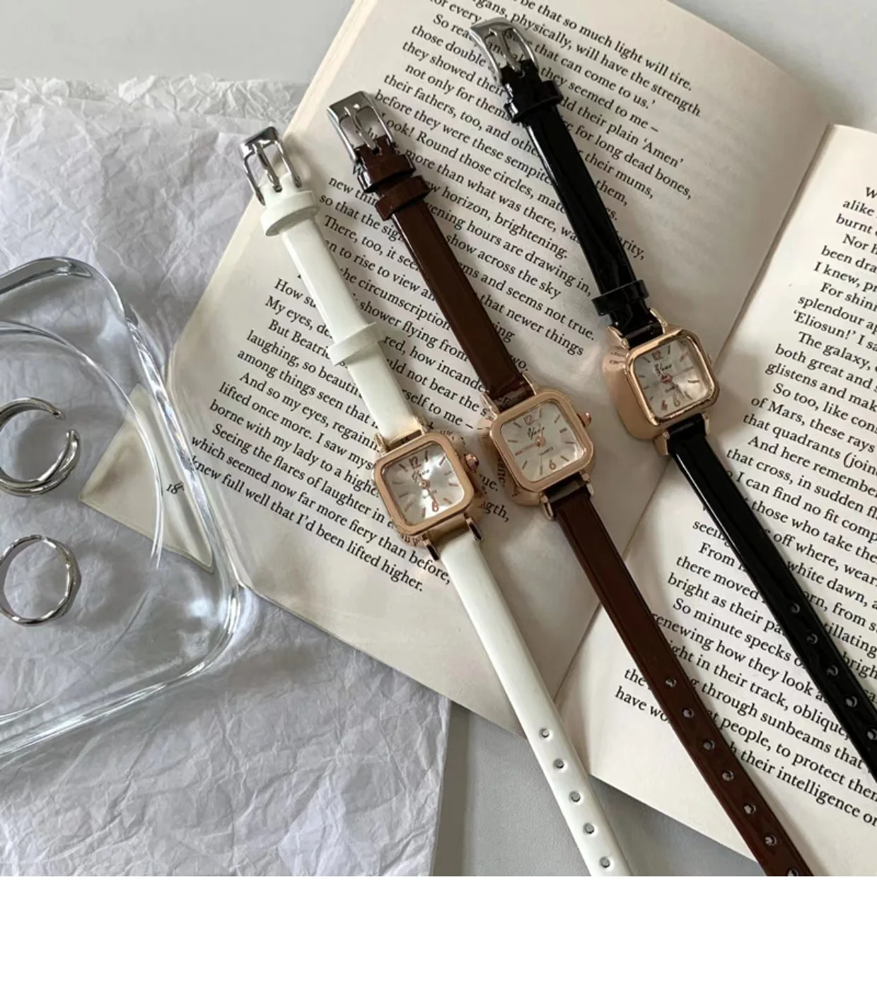 Reloj de mujer con esfera cuadrada pequeña, correa de cuero fina, Reloj de pulsera para mujer, relojes elegantes de cuarzo para mujer, relojes informales femeninos
