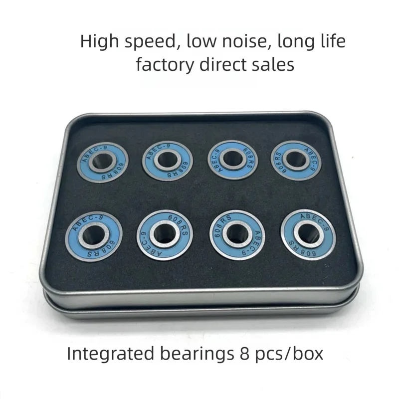 

Skateboard Bearings 8pcs High Speed One-piece 608RS High Precision Fast Rolling for Scooter Longboard Surf Skate