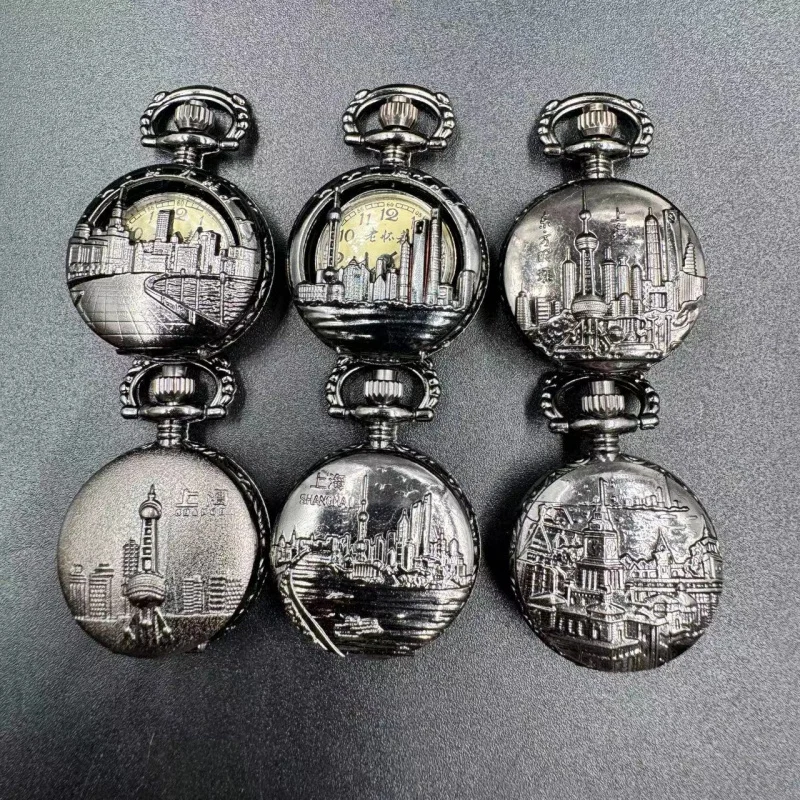 Orientalny zegarek kieszonkowy Pearl Bund Yuyuan Garden City Temple Old Shanghai Scenic Spot Souvenir Feelings Retro Little Creative Gift