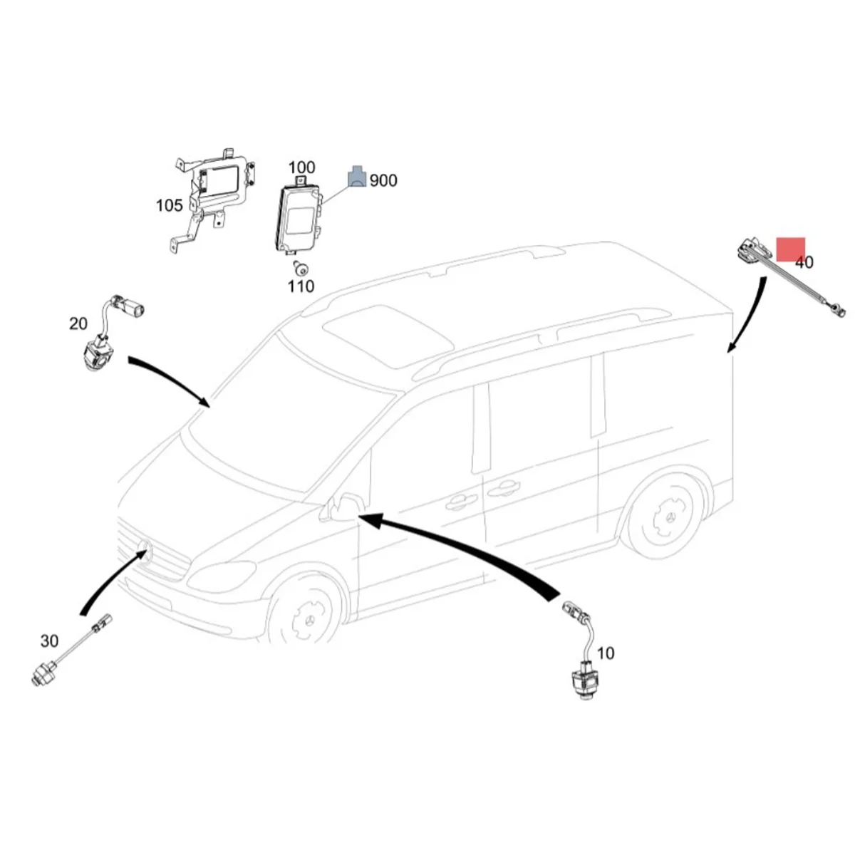 Car Rear View Camera Reversing A2229059607 for Mercedes Benz W205 W222 W447 X253 Backup Park Assist Camera A2229050706