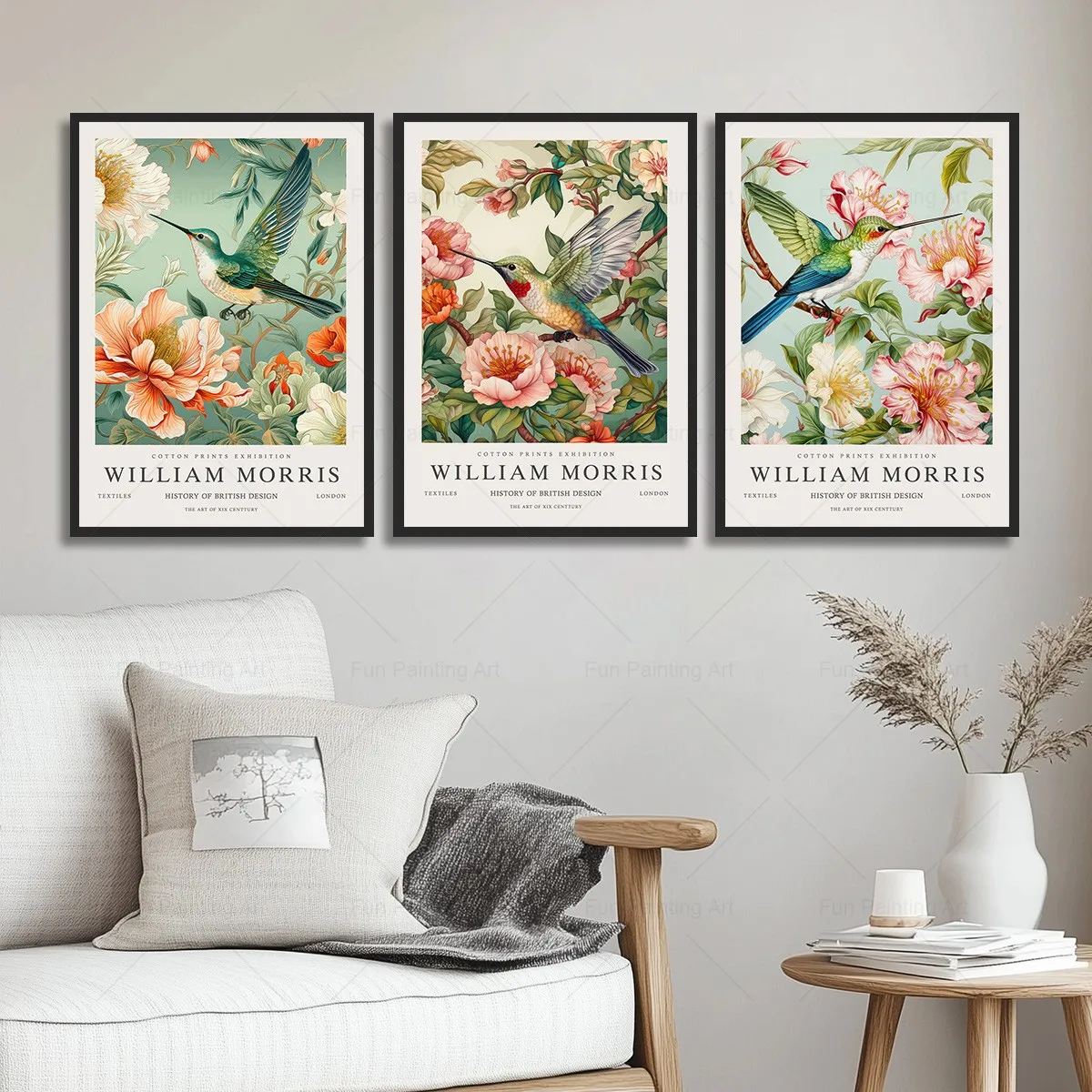 Vintage Wall Art Canvas Painting William Morris Exhibition Prints William Morris Hummingbird Art Posters for Living Room Decor