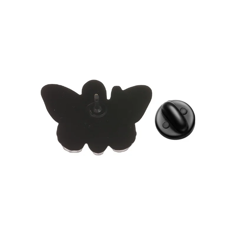 Black White Safety Pin Butterfly Enamel Pins Mental Health Brooches Lapel Badges Semicolon Jewelry Gift for Friends view 5