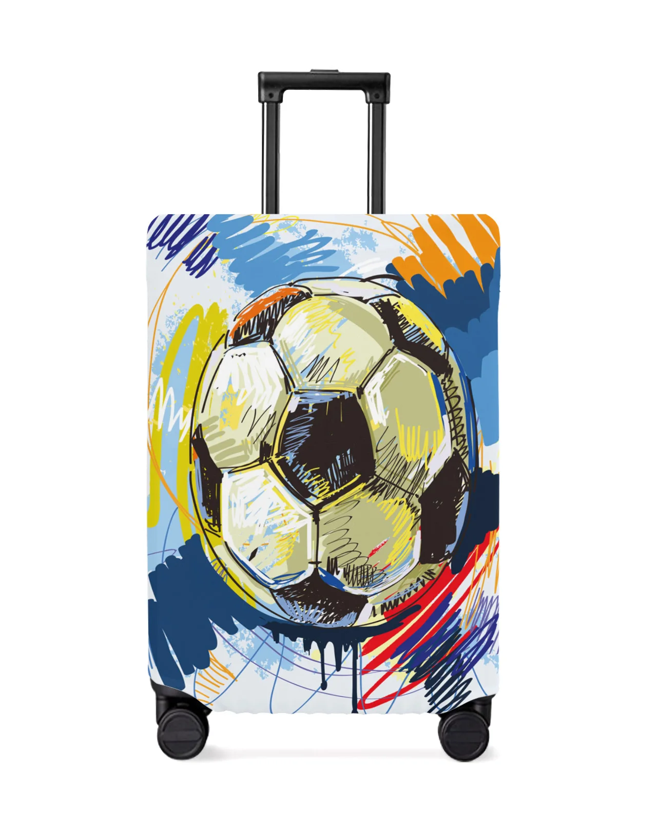 

Football Watercolor Brush Sport Soccer Travel Luggage Cover Elastic Baggage Cover Suitcase Case Dust Cover Travel Accessories