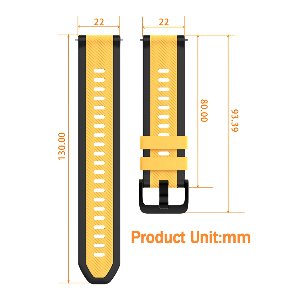 22 มม.สายนาฬิกาสำหรับซัมซุง กาแล็คซี่ วอทช์ 3 45 มม./เกียร์ S3 คลาสสิกสร้อยข้อมือกีฬาสำหรับซัมซุง กาแล็คซี่นาฬิกา 46 มม.สายซิลิโคนนุ่ม