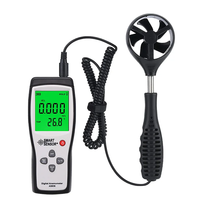 

Digital air Flow Meter Smart Sensor AS836 Anemometer Wind Speed Meter Temperature 0.3-45m/s Anemometer Wind Sensor Meter