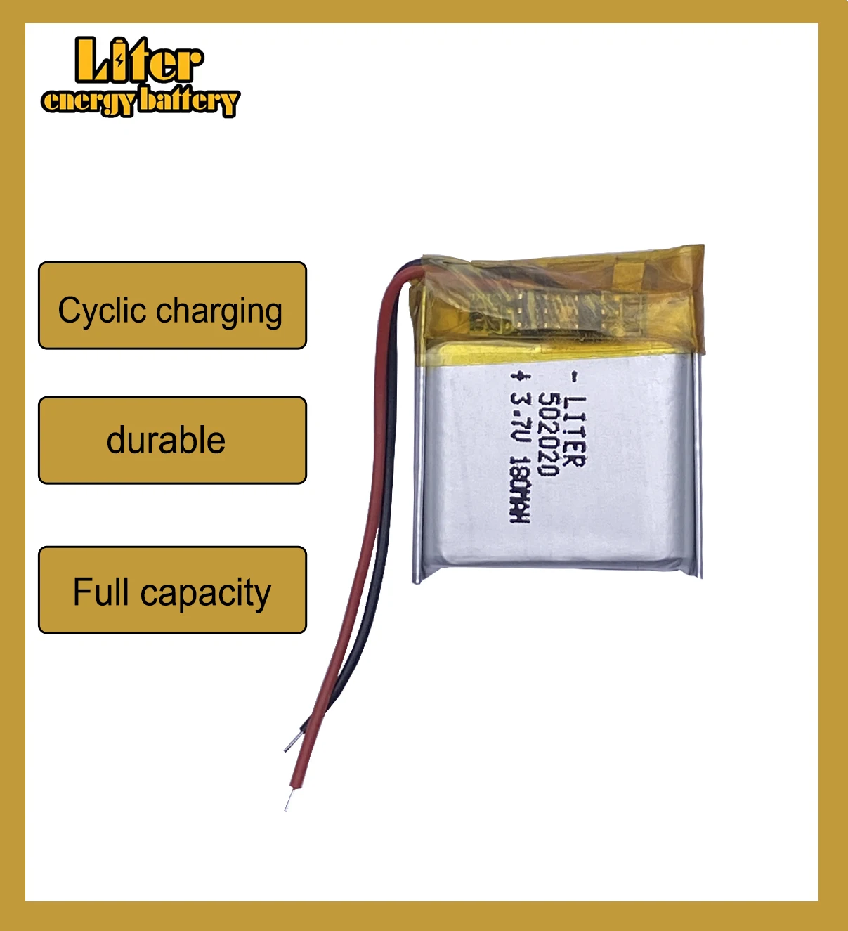 Liter energy battery 3.7V polymer lithium battery 502020 180mAh small toys Bluetooth headset watch 7 smartwatch