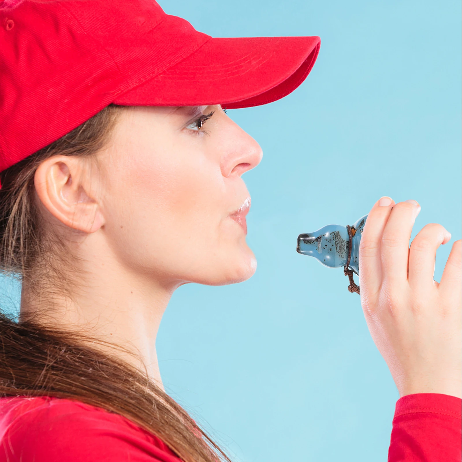 

1pcs Alto Ocarina Ceramic Instrument 6 Holes Gourd Design Sound Quality Musician Beginner AC Tuning Flute