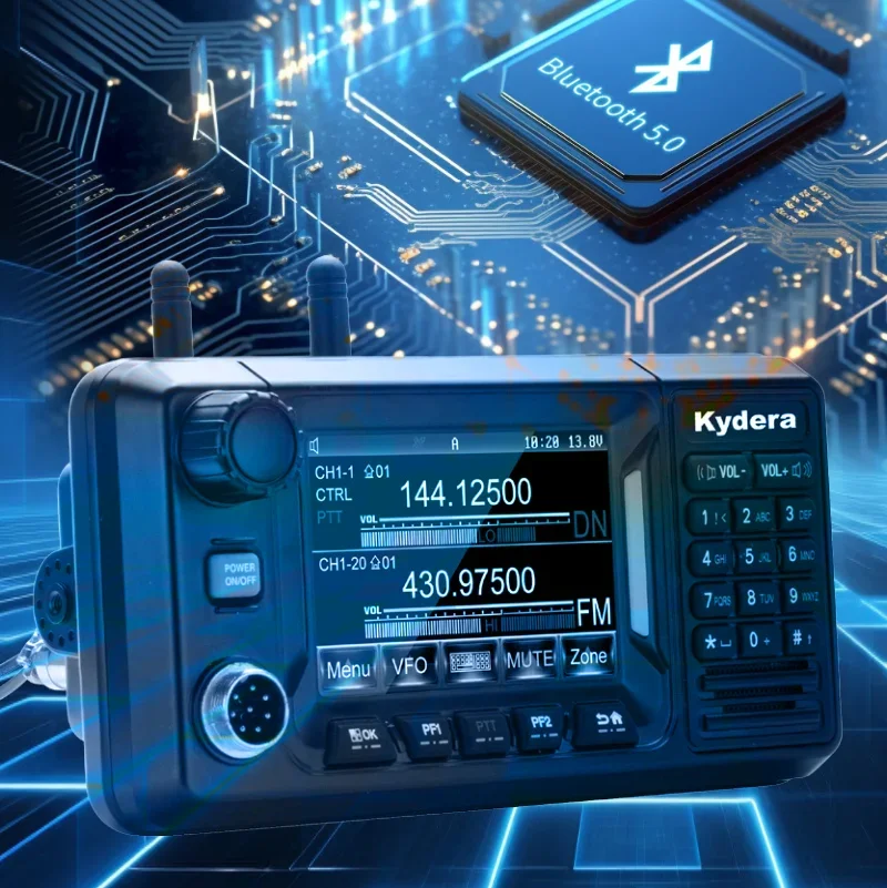 Wodoodporne radio samochodowe IP67 Kydera CDR-500UV GMRS 30W MINI DMR mobilny transceiver z ekranem dotykowym metalowa obudowa radio dwukierunkowe