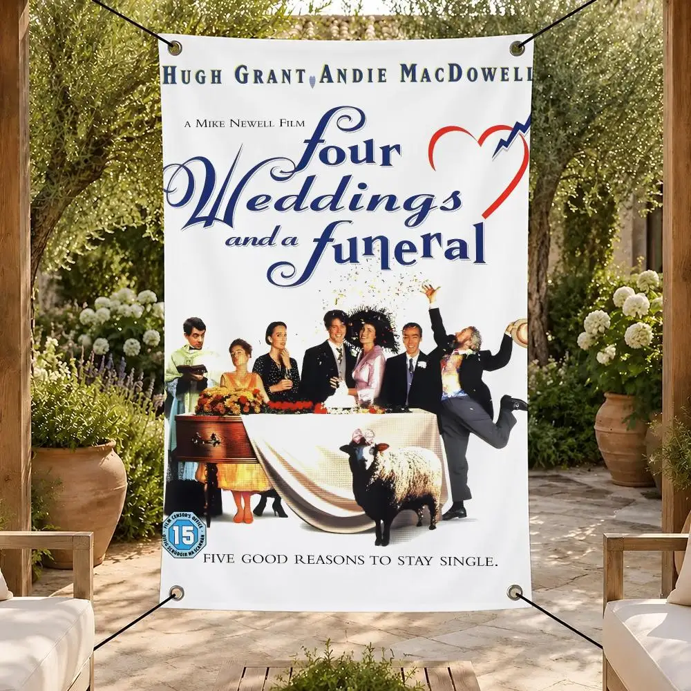 Four Weddings And A Funeral Flags Vertical Flag For Garden Party Living Room Home Wall Decor Bedroom Outdoor