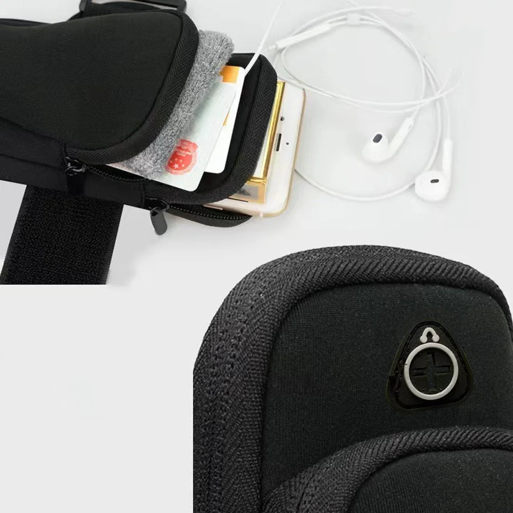 Customized Name Arm Strap Sports Black Phone Bag Running Arm Phone Bag Sports Phone Bag Personalized 26 Initial Letter Printing