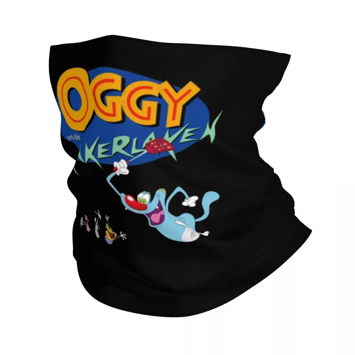 Custom Comedy TV Show Oggy And The Cockroaches Bandana Neck Warmer Men Women Winter Ski Tube Scarf Gaiter Face Cover