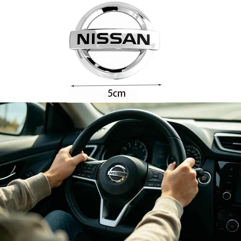 1pcs ABS New Car steering wheel logo sticker For Nissan Qashqai X J10 J11 Trail Tiida Teana Skyline Juke X-trail Almera