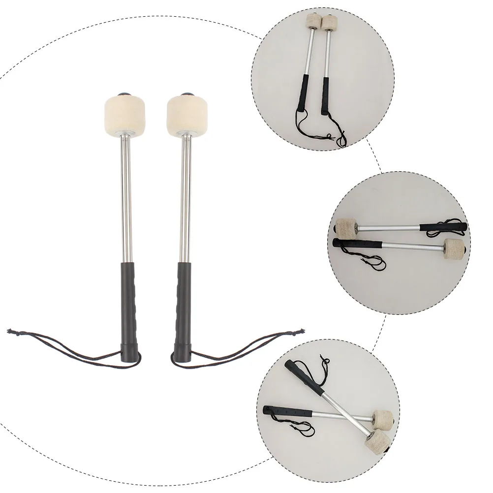 

2 Pcs Wool Felt Drumstick Accessories Sticks Bass Mallets Percussion Working for