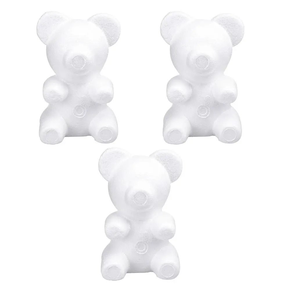 

3Pcs Blank DIY Bear Foam Modelling Bear for Flower Arranging Decor Craft Supplies Kindergarten Art Projects Family Time