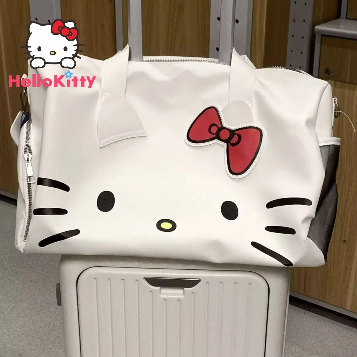 Hello Kitty Reistassen Vrouwen Handtas Kawaii Opvouwbare Waterdichte Grote Capaciteit Bagagetas Opbergtas Draagtas Warm Roze