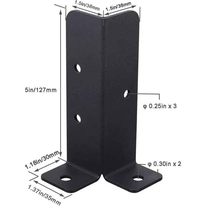 4pcs Adjustable Deck Metal Post Anchor Base Brackets Fence Pavilion Furniture Support For Pergola Railing Woodworking