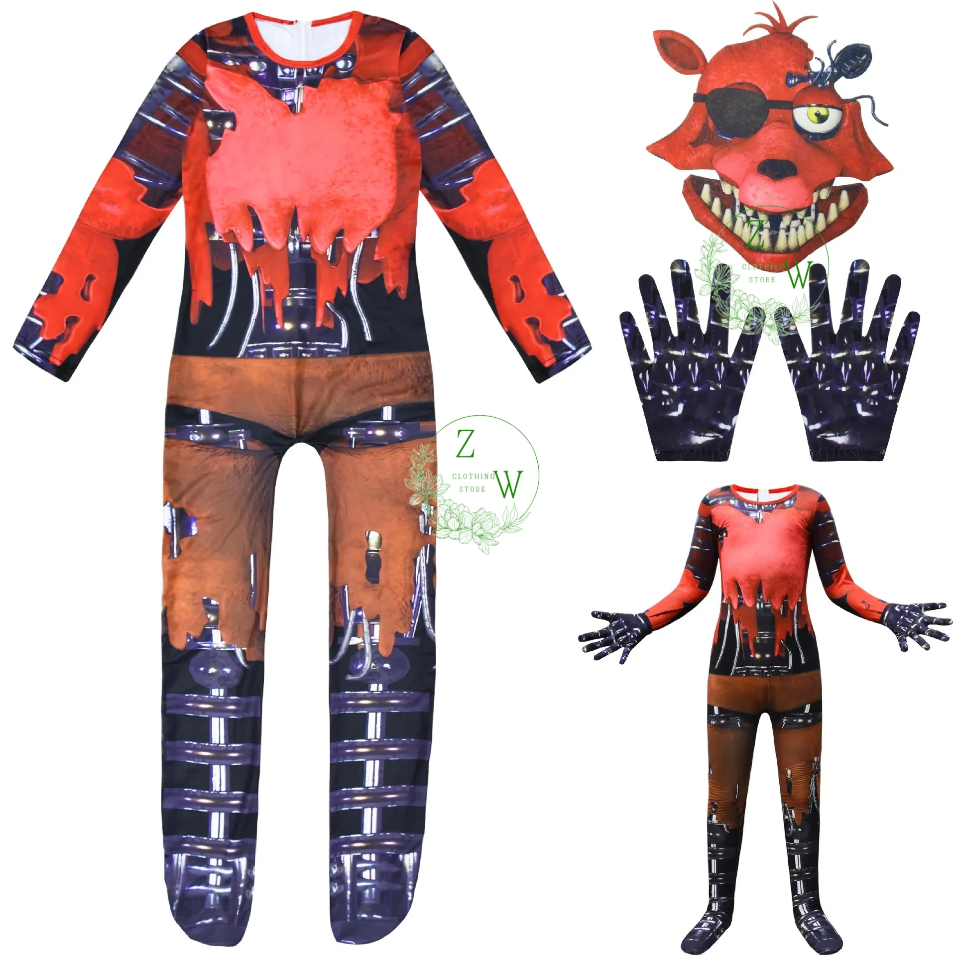Disfraz de Halloween para Niños, Traje de Five Nights at Freddy's, Cosplay de Freddy, Nightmare Bonnie, Lobo, Anime, Regalo de Navidad para Niños