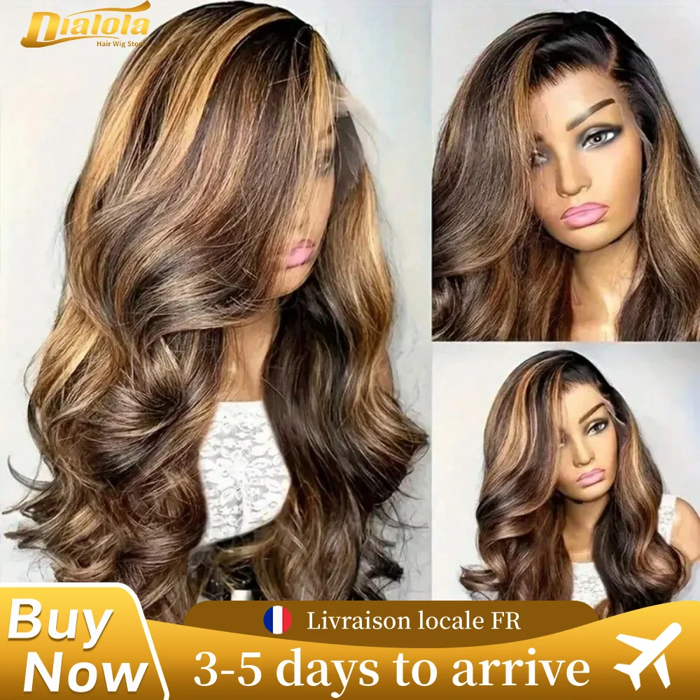 4/27 Highlight Wig 32 Inch Body Wave Human Hair 13x4 13x6 Hd Lace Frontal Wig High Density Colored Brazilian Hair Wigs For Women
